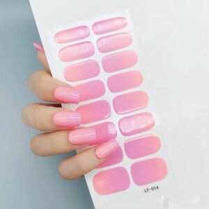 Stikers de 16 uñas - Rosa/Naranja