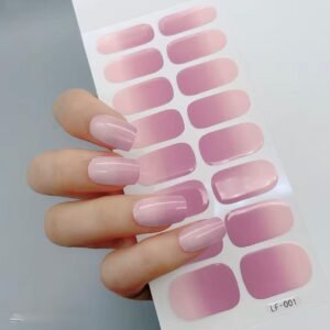 Stikers de 16 uñas - Rosa/Blanco